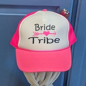 Bride Tribe Hot Pink White Trucker Bachelorette Party Hat